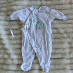 Little Me White Onesie with Pastel Accents